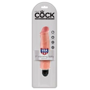 KING COCK 7" VIBRATING STIFFY - BEIGE